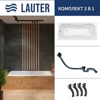 Lauter Regina 2101415 150x75 с сифоном 21Y32001 (матовый черный)