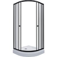 Saniteco SNT-801 90х90 c поддоном (черный/прозрачное стекло)