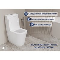 Унитаз напольный Lauter W76 P-TRAP 21122762 + гигиенический душ Infinity 21LT0103CH (горизонтальный выпуск) - Превью изображения №4 — Интернет-Магазин TECNO.BY
