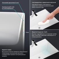 Wellsee Doux 230503000 (отдельностоящий, с отверстием под смеситель, цвет матовый черный/глянцевый белый) Image #4