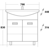 Onika Тумба под умывальник Балтика 70.17 (белый) [107028] Image #4