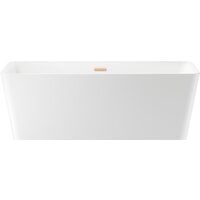 Wellsee DeSire 159,5x77 231501004 (отдельностоящая ванна белый глянец, экран, ножки, сифон-автомат золото) Image #1