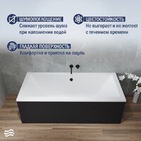Ванна Lauter Oasis 155х70 21203055 (с ножками и лицевым черным экраном) - Превью изображения №4 — Интернет-Магазин TECNO.BY