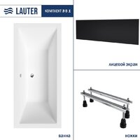 Ванна Lauter Oasis 155х70 21203055 (с ножками и лицевым черным экраном) - Превью изображения №2 — Интернет-Магазин TECNO.BY