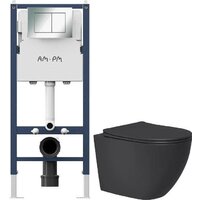 Lauter Augsburg 21109EC + I012709 + I090251 (черный матовый с кнопкой смыва хром глянцевый)
