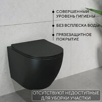 Унитаз подвесной Lauter Augsburg 21109EC + I012709 + I090251 (черный матовый с кнопкой смыва хром глянцевый) - Превью изображения №6 — Интернет-Магазин TECNO.BY
