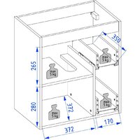 Lauter Тумба под умывальник Adri 59 + 21674A (белый глянец, с органайзером 23) Image #29