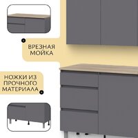 Mio Tesoro Денвер 2.0м (графит серый/дуб сонома) Image #4