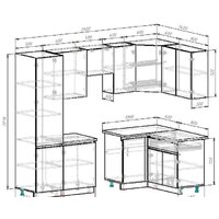 ВерсоМебель Эко-7 1.4x2.6 правая (дуб крафт белый/антрацит/ст.мрамор итальянский) Image #6