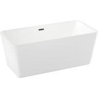 Wellsee DeSire 159,5x77 231501003 (отдельностоящая ванна белый глянец, экран, ножки, сифон-автомат матовый черный) Image #2