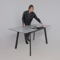 Lepremo AV 1209 HPL+МДФ раздвижной 1200-1600x800 (мрамор марквина синий/черный) Image #23