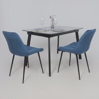 Lepremo AV 1209 HPL+МДФ раздвижной 1200-1600x800 (мрамор марквина синий/черный) Image #4