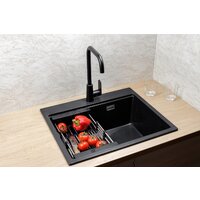 Кухонная мойка Marblan Comfort 60 (оникс, с сифоном и колландером) - Превью изображения №4 — Интернет-Магазин TECNO.BY