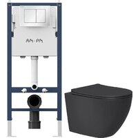 Lauter Augsburg 21109EC + I012709 + I090201 (черный матовый с кнопкой смыва белый глянцевый)