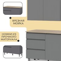 Mio Tesoro Денвер 1.6м (графит серый/дуб сонома) Image #4