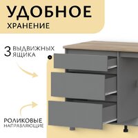 Mio Tesoro Денвер 1.6м (графит серый/дуб сонома) Image #2