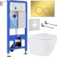 Roxen Antares в комплекте с инсталляцией StounFix Dual Fresh 6 в 1 968011 (кнопка: золото глянцевое )