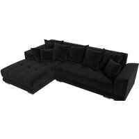 Лига диванов НордСтар левый 121112L (велюр черный/подушки велюр черный) Image #3