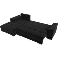 Лига диванов НордСтар левый 121112L (велюр черный/подушки велюр черный) Image #7