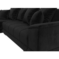Лига диванов НордСтар левый 121112L (велюр черный/подушки велюр черный) Image #5