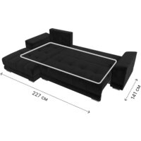 Лига диванов НордСтар левый 121112L (велюр черный/подушки велюр черный) Image #10