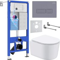 Roxen Simple Compact в комплекте с инсталляцией StounFix Dual Fresh 6 в 1 966808 (кнопка: серый гранит) Image #1