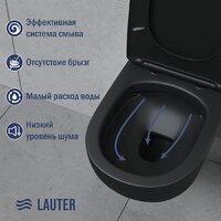 Унитаз подвесной Lauter Sulzdorf + GROHE Solido 38811KF0 (черный с микролифтом) - Превью изображения №4 — Интернет-Магазин TECNO.BY