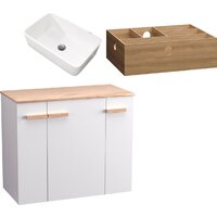 Lauter Тумба под умывальник Adri 79 + 21674A (белый глянец, с органайзером 32)