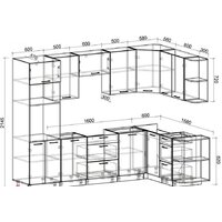 Интерлиния Мила Лайт 1.68x2.8 правая без столешницы (вудлайн кремовый/бетон) Image #2