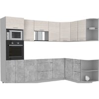 Интерлиния Мила Лайт 1.68x2.8 правая без столешницы (вудлайн кремовый/бетон)