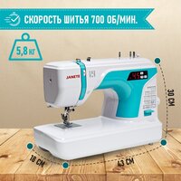 Электронная швейная машина Janete 2100AT (бирюзовый) - Превью изображения №9 — Интернет-Магазин TECNO.BY