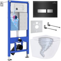 Roxen Antares Tornado в комплекте с инсталляцией StounFix Dual Fresh 6 в 1 968397 (кнопка: черный глянцевый)