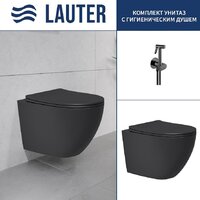 Lauter Augsburg с жест. сиденьем Soft Close 21109EC + Breez 21GN7072BM (черный матовый, скрытое крепление)