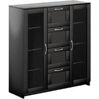 Mio Tesoro Сириус 2 двери со стеклом и 4 ящика 117x123 2.02.03.400.5 (дуб венге)