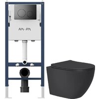 Lauter Augsburg 21109EC + I012709 + I090138 (черный матовый с кнопкой смыва черный матовый)