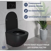 Унитаз подвесной Lauter Sulzdorf + Breez 21GN7072BM (черный с микролифтом) - Превью изображения №6 — Интернет-Магазин TECNO.BY