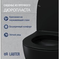 Унитаз подвесной Lauter Sulzdorf + Breez 21GN7072BM (черный с микролифтом) - Превью изображения №7 — Интернет-Магазин TECNO.BY