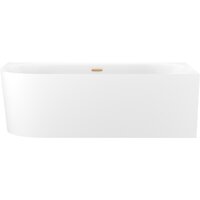 Wellsee Collaro 180x80 28910604R (пристенная ванна (правая) белый глянец, экран, ножки, сифон-автомат золото)