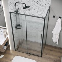 Grossman Galaxy 100x90x195 120.K33.01.1090.21.02 (черный матовый/стекло шиншилла) Image #9