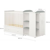 Polini Kids French 800, Teddy, с комодом (белый/серый) Image #5