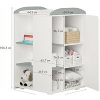 Polini Kids French 800, Teddy, с комодом (белый/серый) Image #3