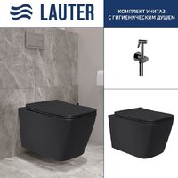 Lauter Magdeburg с жест. сиденьем Soft Close 21103EC + Breez 21GN7072BM (черный матовый, скрытое крепление)