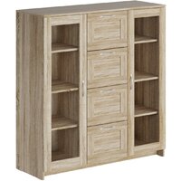 Mio Tesoro Сириус 2 двери со стеклом и 4 ящика 117x123 2.02.03.400.3 (дуб сонома)