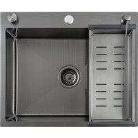 Кухонная мойка Futur FK 6050 Eco Embossing Pop-up Mixer plus (Black Nano) - Превью изображения №3 — Интернет-Магазин TECNO.BY