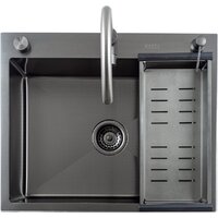 Кухонная мойка Futur FK 6050 Eco Embossing Pop-up Mixer plus (Black Nano) - Превью изображения №2 — Интернет-Магазин TECNO.BY