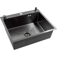 Кухонная мойка Futur FK 6050 Eco Embossing Pop-up Mixer plus (Black Nano) - Превью изображения №5 — Интернет-Магазин TECNO.BY