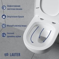 Lauter Sulzdorf + 21901001 (белый с микролифтом и кнопкой смыва 219704HD черный) Image #4