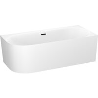 Wellsee Collaro 180x80 28910603R (пристенная ванна (правая) белый глянец, экран, ножки, сифон-автомат матовый черный) Image #2