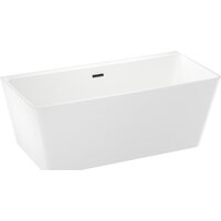Wellsee Graceful Pro 168x80 230903003 (отдельностоящая ванна белый глянец, экран, ножки, сифон-автомат матовый черный) Image #2