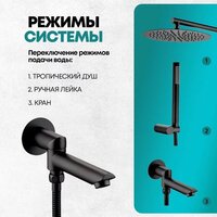 Душевая система  Grocenberg GB5099BL-1 (черный матовый) - Превью изображения №10 — Интернет-Магазин TECNO.BY